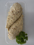 fresh chicken kiev is prepared in-store with a rich, buttery garlic filling encased in tender chicken and a southern style crumb. Just pop it in the oven and let the magic happen.